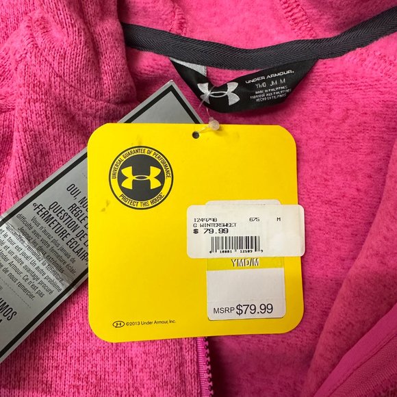 New Under Armour UA Storm Wintersweet Full Zip Hoodie Girls Pink M L - Picture 4 of 5